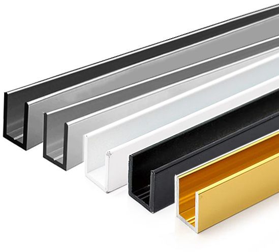 1-10mm Glas Aluminium U-Kanäle Profile-1001